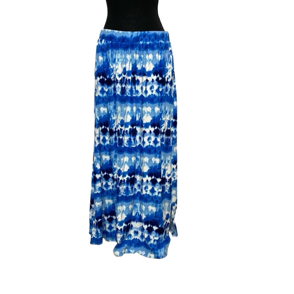 Blue Tie Dye Soft Maxi Skirt 14W